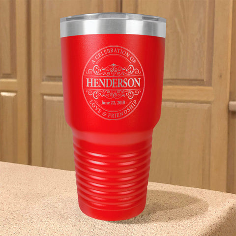 Image of Round Vintage Personalized Stainless Steel Tumbler