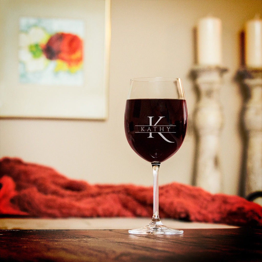 Monogrammed Wine Glass