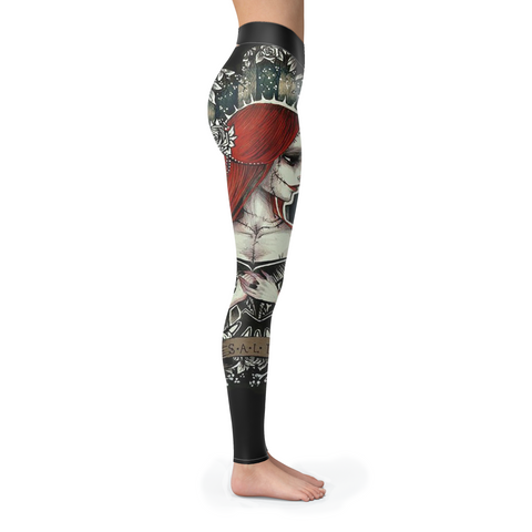 Image of Sugar Skull Sally and Jack Leggings Yoga Pants