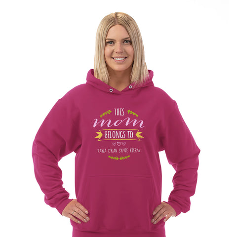 Image of Mom Belongs To Personalized Hoodie