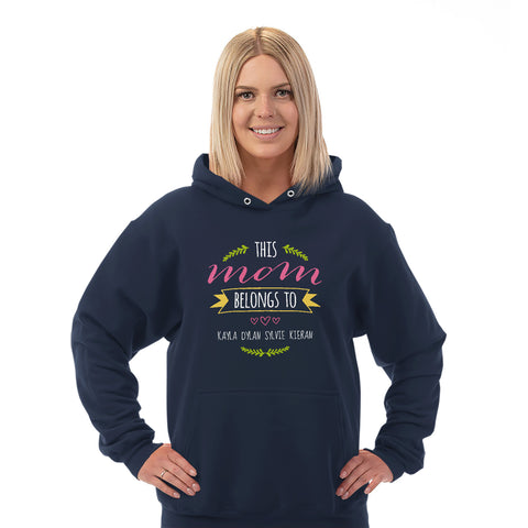 Image of Mom Belongs To Personalized Hoodie